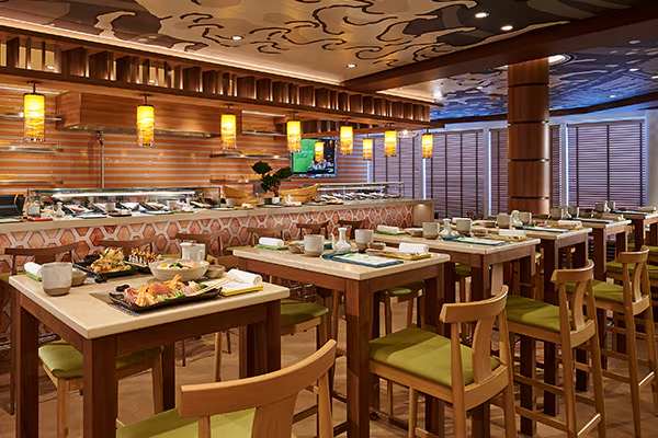 Bonsai Teppanyaki on Carnival Festivale delivers an unforgettable fusion of meal and performance—start with tempting appetizers, then watch a teppanyaki chef prepare meats, tofu, fish, shrimp, or lobster right at the table for an interactive dining experience full of surprise and delight.
Cost: $