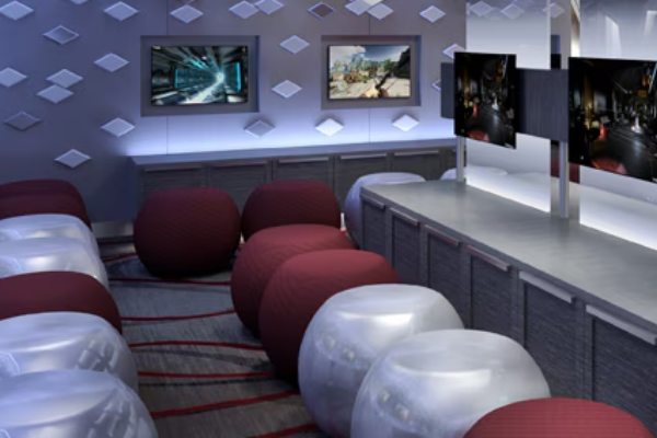 Head to Club O2, the supervised hangout for ages 15–17 where you can watch movies, jam to current hits, play sports and video games, join karaoke sessions, and even hit a prom-style party while your parents do their thing.
Cost: Included
Restriction: 15-17 years