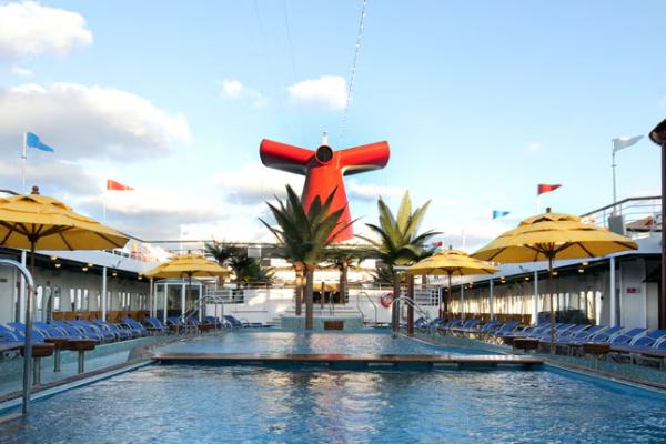 Whether you're dipping, splashing, swimming, or lounging, Carnival's got the perfect pool—often two: an aft pool with breezes and wake views, and a midship pool by the big screen—plus all the sun you can soak.
Cost: Included