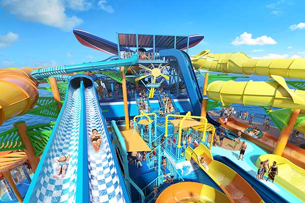 Sunsation Point's splashing, glistening jewel of fun under the sun is Carnival WaterWorks Ultra. Yes to brag, but this is the most family-friendly waterpark at sea, and Carnival's biggest yet! There are two sets of racing slides Racing Currents and Mini Racers.
Cost: Included