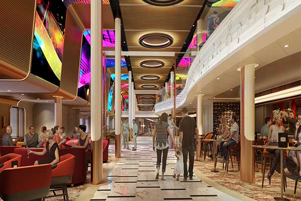 On Carnival Festivale, one major source of sounds will be Studio 724, a zone spanning two decks, which brings together not only immersive audio, but lighting, animations and more. The zone weaves all the elements into a unique way to experience music that you won't find anywhere else.