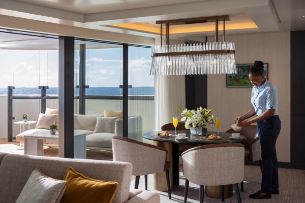 Dine in the comfort of your suite or on your private terrace when you order from the All-Day Dining menu, featuring influences from every dining venue onboard. For guests looking for further flexibility within all of The Ritz-Carlton Yacht Collection suites, a Late-Night Dining menu will also be available. 